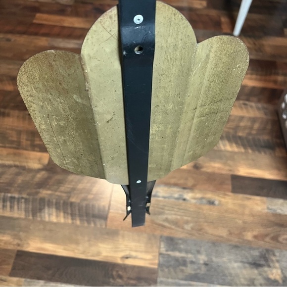 Vintage Brass, wood & Wrought Iron Wall Sconces 2 Taper Candle holders - Picture 7 of 7